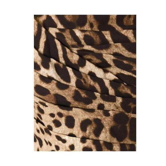 Dolce & Gabbana Runway Leopard Silk Midi Dress - Picture 7 of 9
